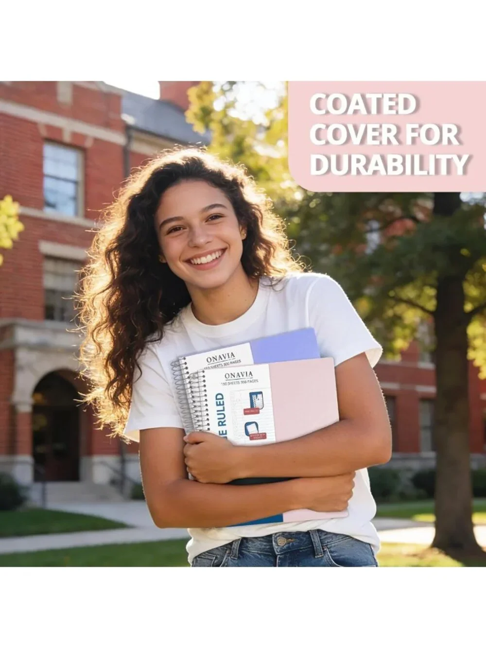 Pink 3-Pack College Ruled Spiral Notebooks - 300 Pages, Perfect for School